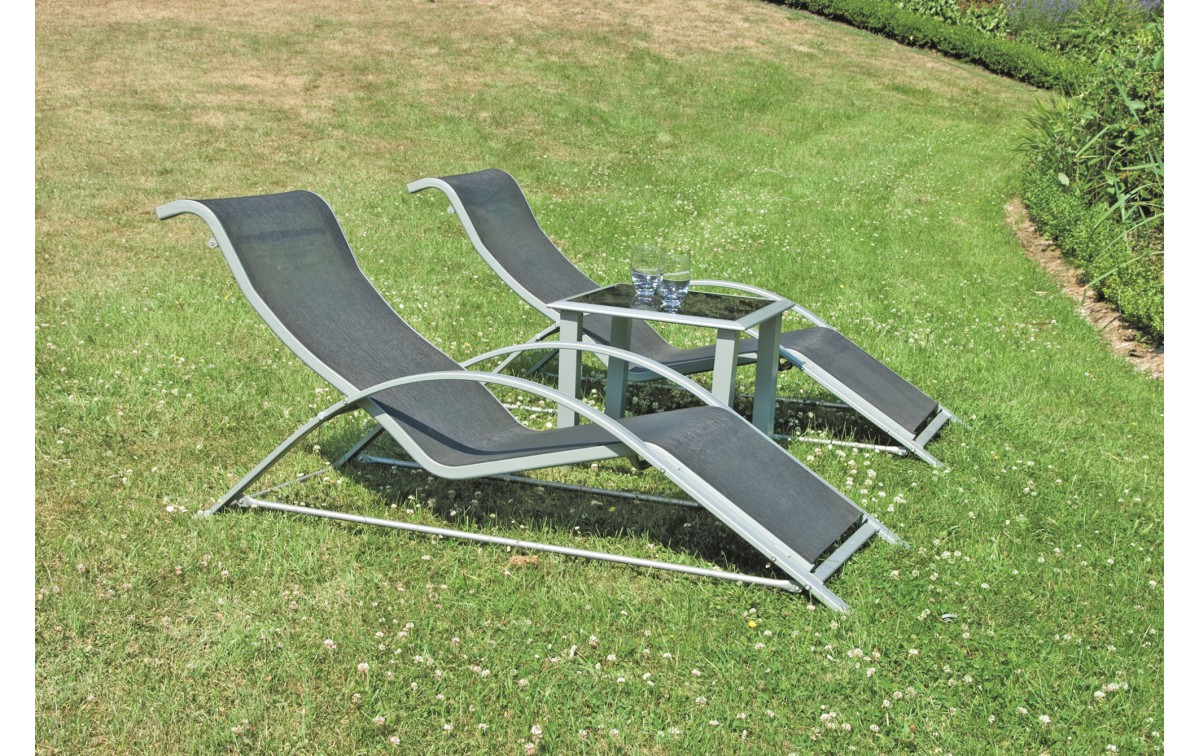 Alu Gartenliegen Set Anna
