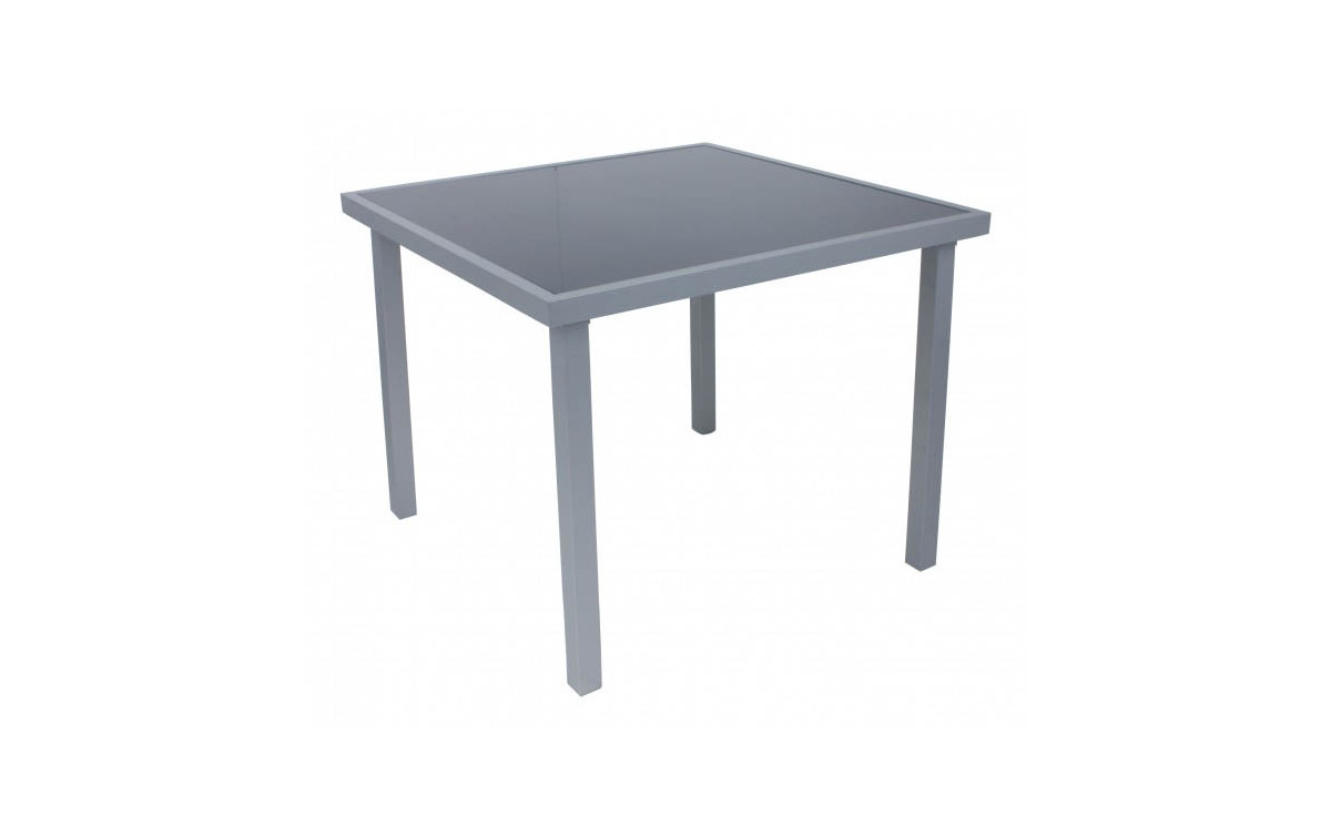 Alu Gartentisch (quadratisch) Alu, Glas