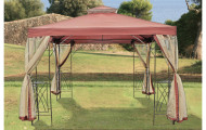 Pavillon Edin zweiteiliges Dach mit Seitennetzen