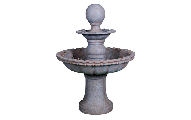 Brunnen 2 Stckig aus Polyresin grau