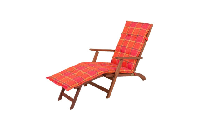 Deckchair Auflage, orange, kariert