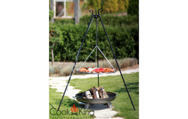 Dreibeingrill mit Feuerschale Grillrost Stahl  50cm und Bali  60cm