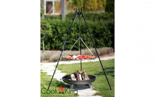 Dreibeingrill mit Feuerschale Grillrost Stahl  70cm und Bali  80cm